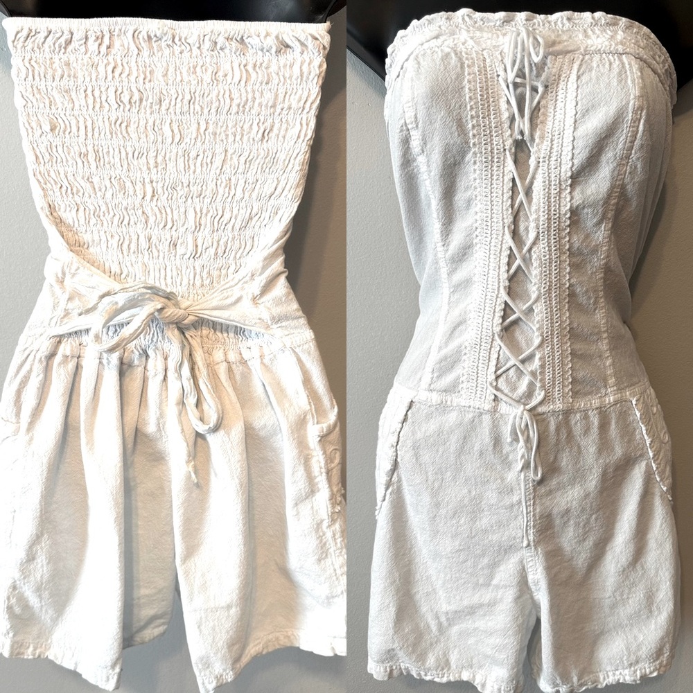Peruvian strapless, shorts romper size small